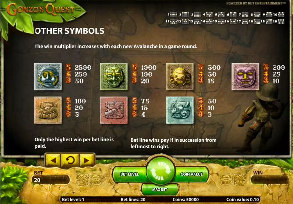 Gonzo's Quest slot at Royal Reels