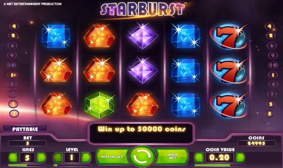 Starburst slot at Royal Reels